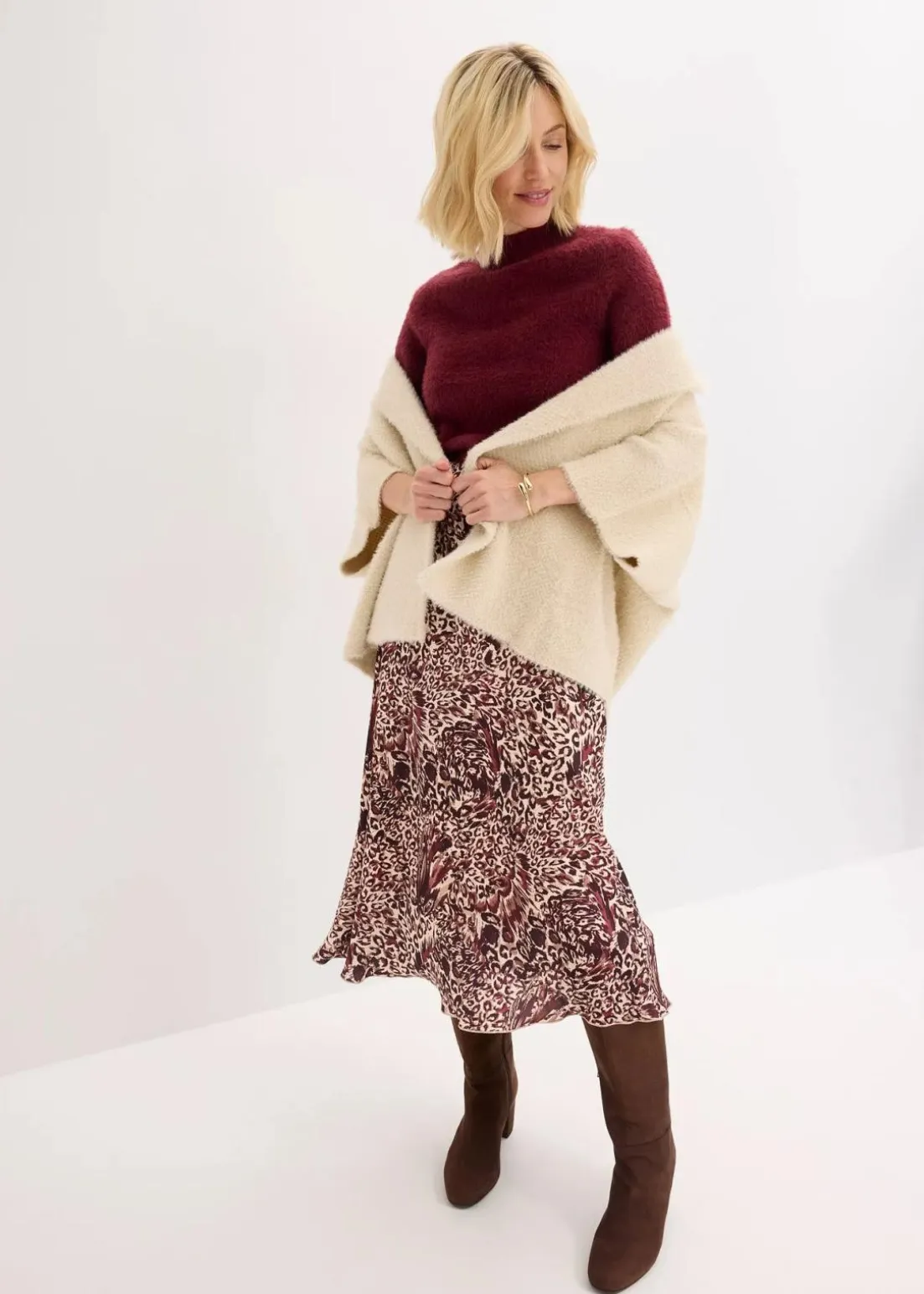 Satin-Rock mit Struktur