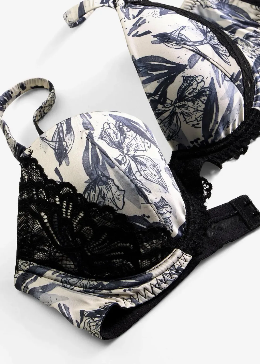 Schalen-BH aus bedrucktem Satin