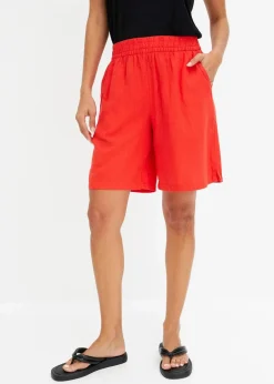 Schlupf-Bermuda aus luftigem Leinen-Mix