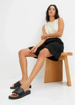 Schlupf-Bermuda aus luftigem Leinen-Mix