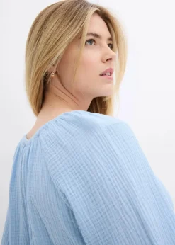 Schlupfbluse aus luftigem Musselin