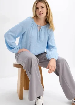 Schlupfbluse aus luftigem Musselin