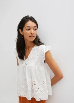 Schlupfbluse aus reiner Baumwolle