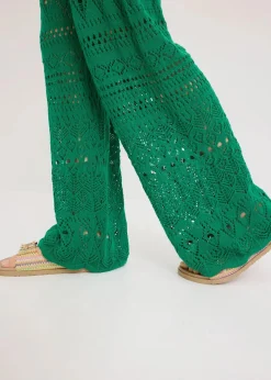 Schlupfhose mit Lochstrickmuster