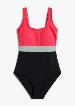 Schnelltrocknender Badeanzug mit Colorblocking