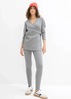 Set aus Umstands-Wickelshirt mit bequemer Leggings (2-tlg.Set)