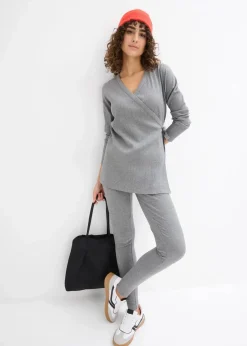 Set aus Umstands-Wickelshirt mit bequemer Leggings (2-tlg.Set)