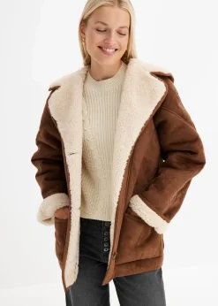 Shearling Jacke mit Kapuze