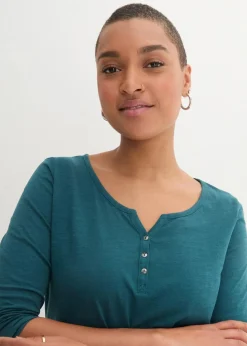 Shirt mit Knopfleiste aus reiner Bio-Baumwolle