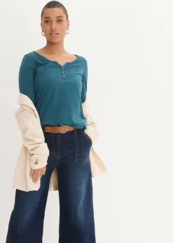 Shirt mit Knopfleiste aus reiner Bio-Baumwolle