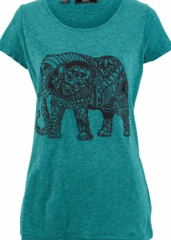 Shirt mit platziertem Print aus Bio-Baumwolle, kurzarm