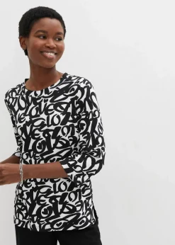 Shirt mit Rundhals-Ausschnitt, ¾-Arm