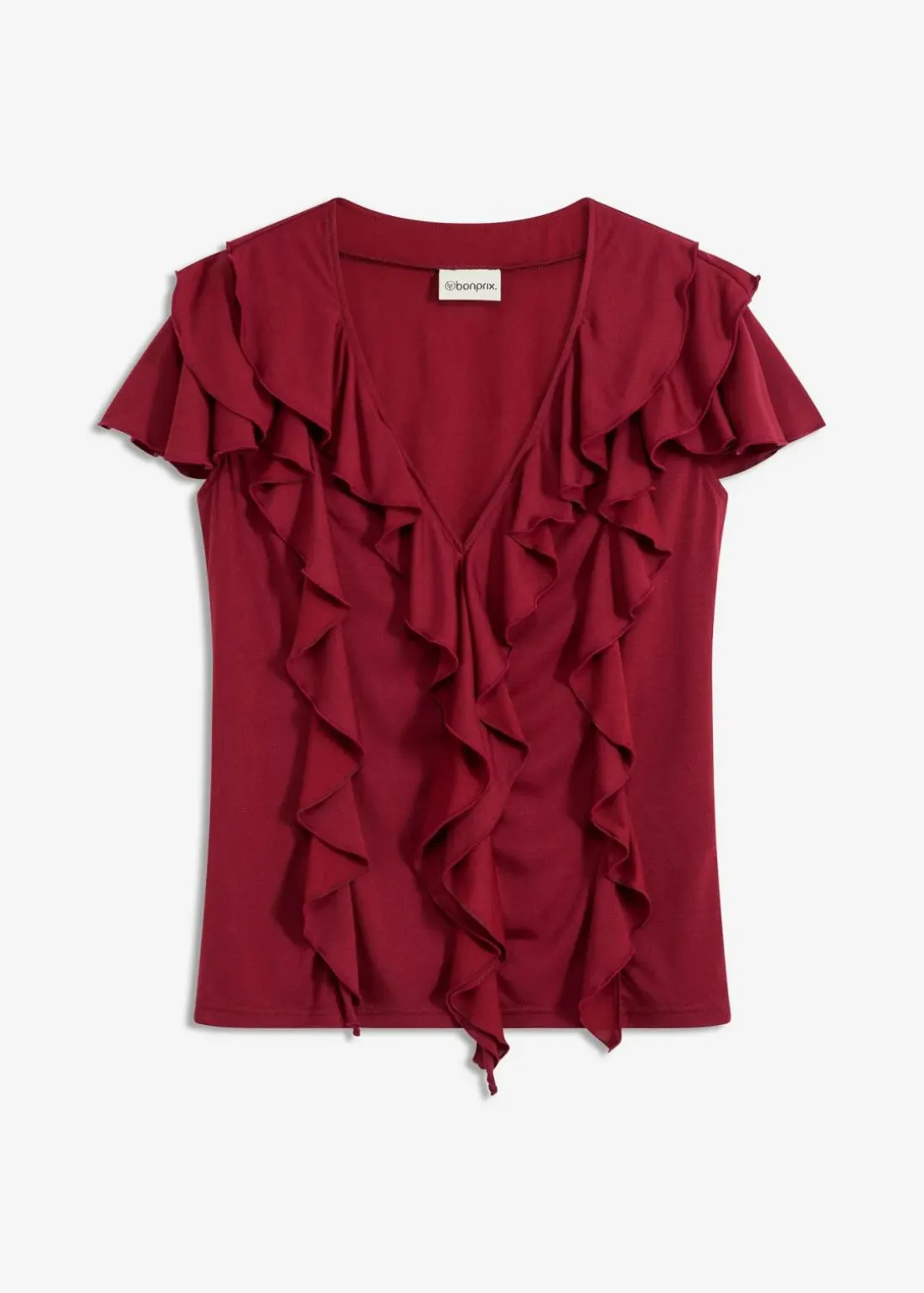 Shirt mit Volants aus softem Modal-Mix