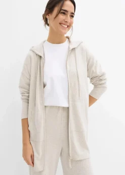 Shirtjacke in Strickoptik aus Viskose-Mix