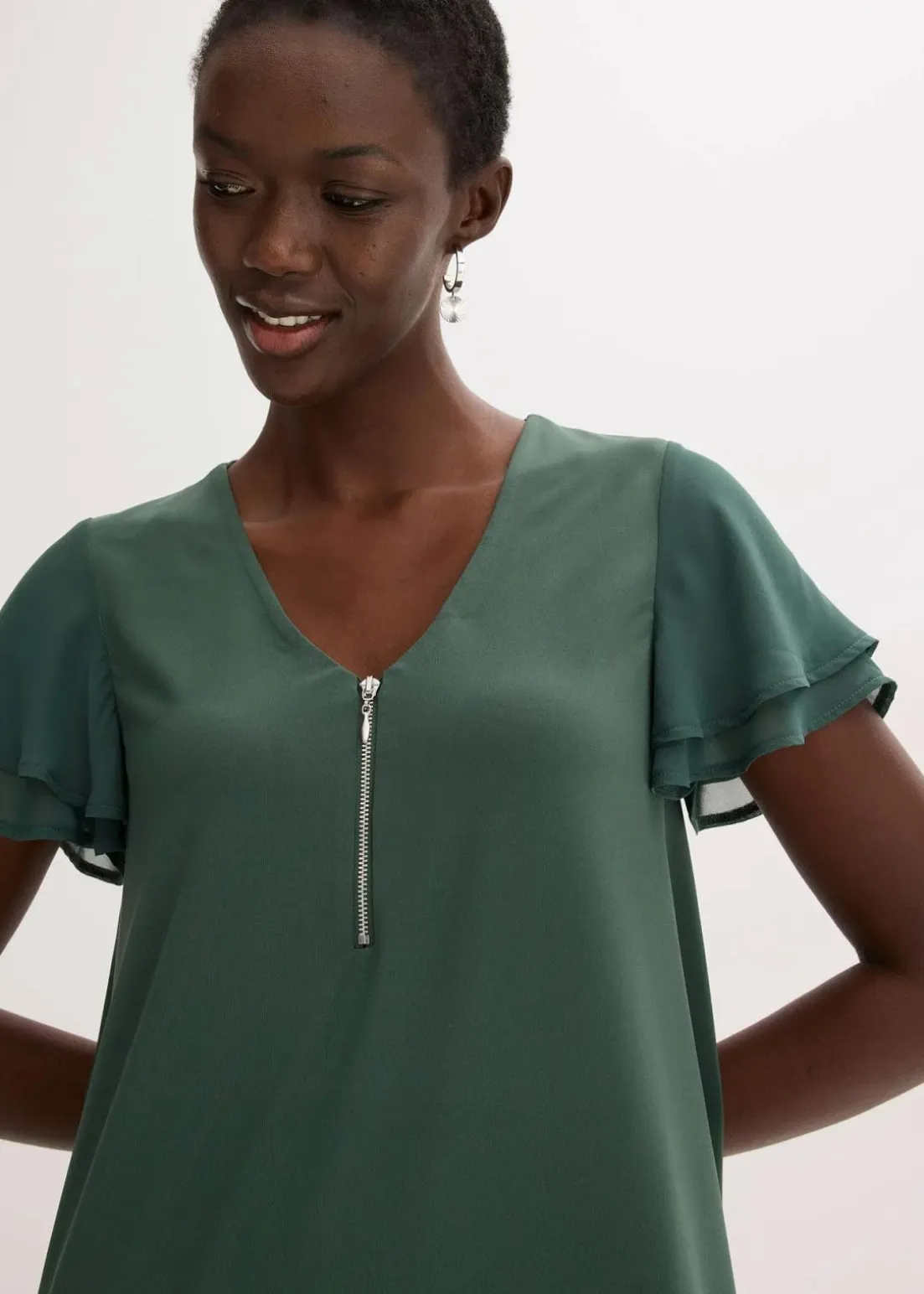 Shirtkleid mit Chiffonärmeln