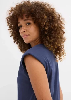 Shirtkleid mit Schulterpolstern aus reiner Bio-Baumwolle