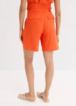 Shorts aus leichtem Leinen-Mix