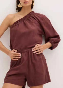 Shorts mit Leinenanteil