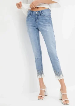 Skinny-Jeans mit Spitze