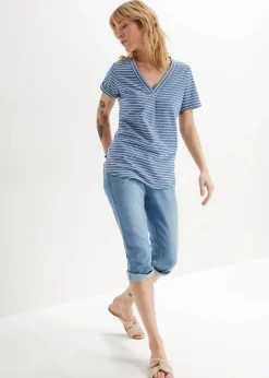 Slim Jeans, Mid Waist, Capri