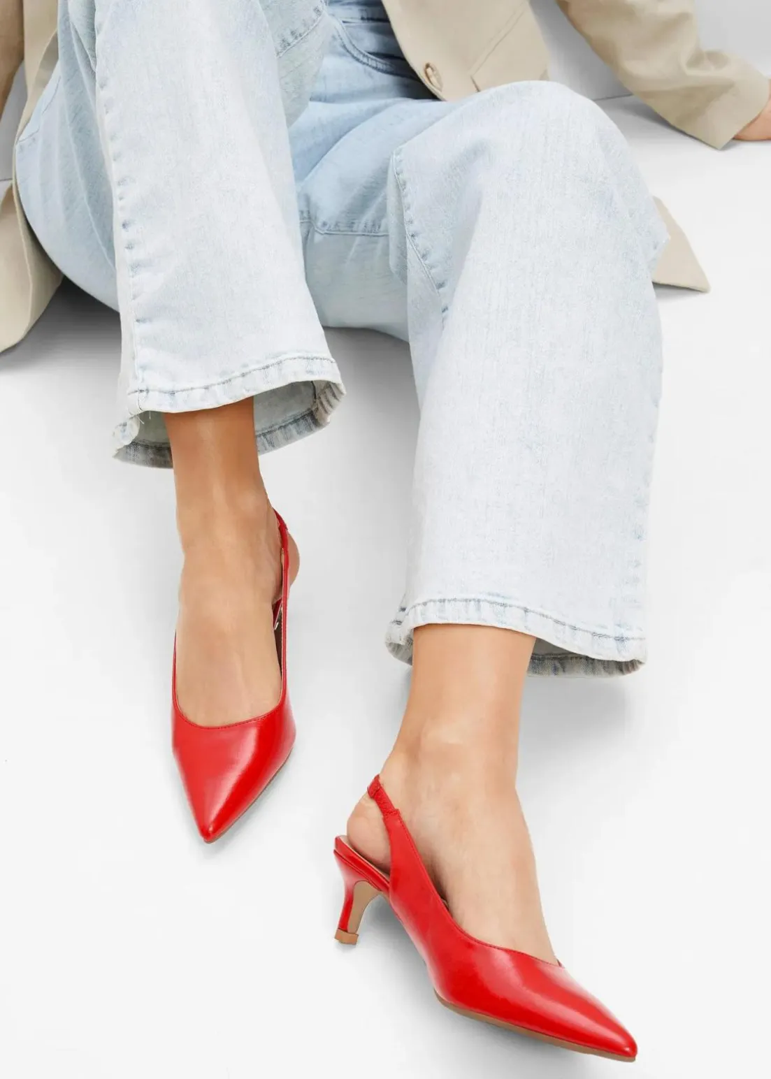 Slingpumps mit schmalem Absatz