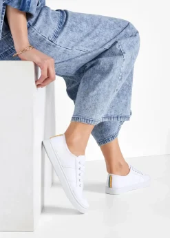 Sneaker aus Baumwoll-Canvas mit Stickerei