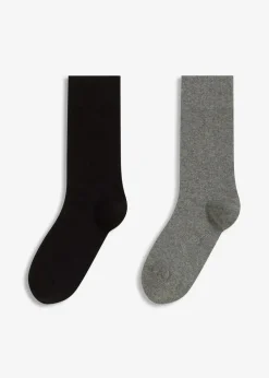 Socken mit Merino-Bio-Baumwoll-Mischung (2er Pack)