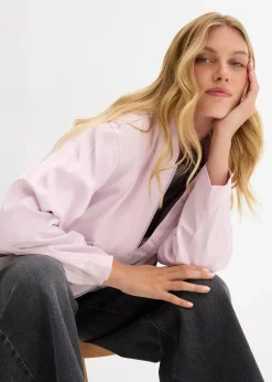 Softblouson aus glänzendem Viskose-Mix