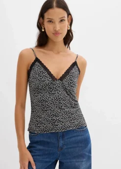 Spaghettiträger-Top aus Mesh