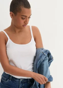 Spaghettiträger-Top aus reiner Bio Baumwolle, (2er-Pack)