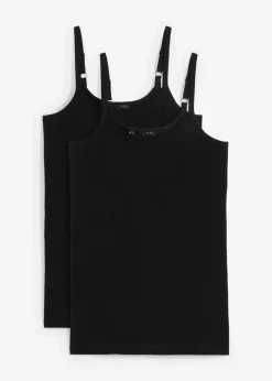 Spaghettiträger-Top aus reiner Bio Baumwolle, (2er-Pack)