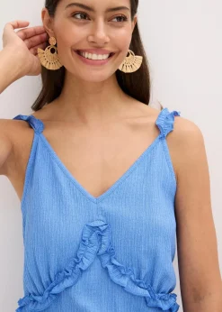 Spaghettiträger-Top mit Rüschen