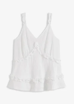 Spaghettiträger-Top mit Rüschen