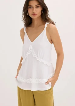 Spaghettiträger-Top mit Rüschen