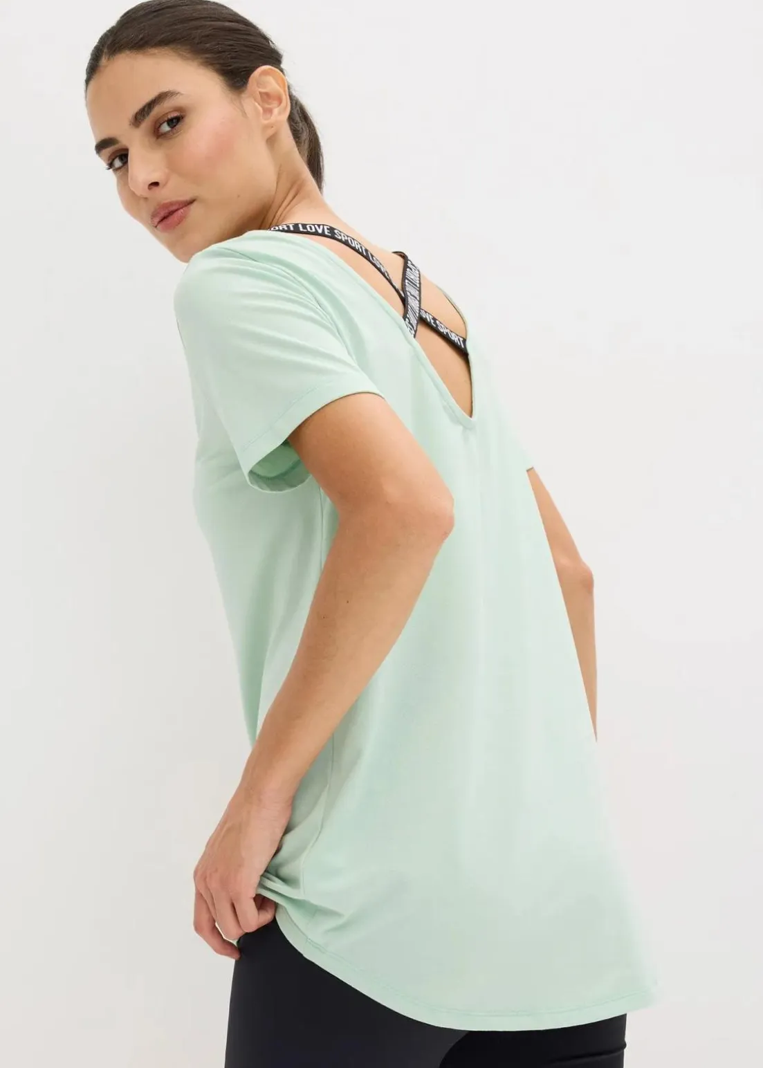 Sport-Longshirt mit Rückenausschnitt