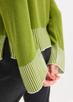 Stehkragenpullover mit Kaschmiranteil