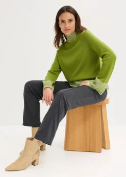 Stehkragenpullover mit Kaschmiranteil