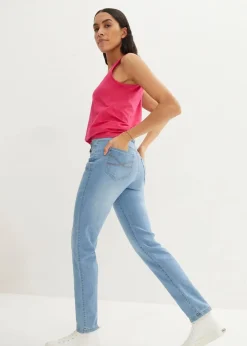 Straight Jeans Mid Waist, Stretch