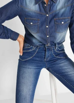 Straight Jeans Mid Waist, cropped