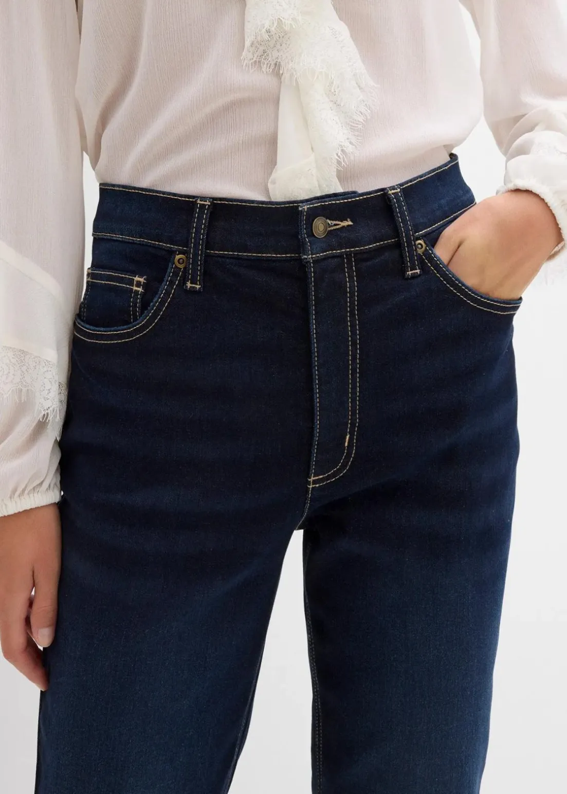 Straight-Jeans High Waist cropped