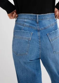 Straight-Jeans High Waist mit Turn Up