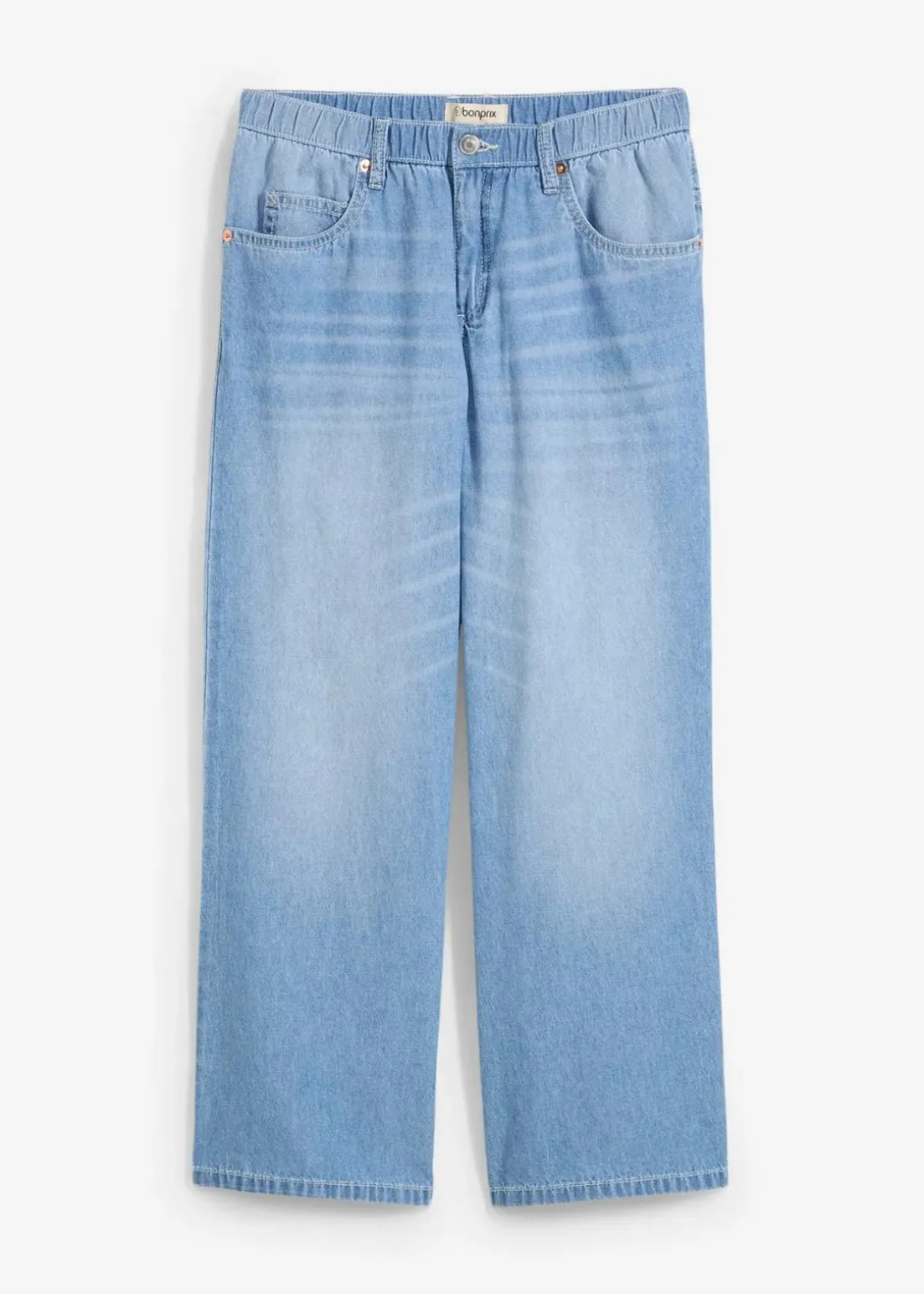 Straight-Jeans Mid Waist, Bequembund Low Stretch cropped