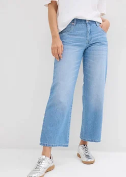 Straight-Jeans Mid Waist, Bequembund Low Stretch cropped