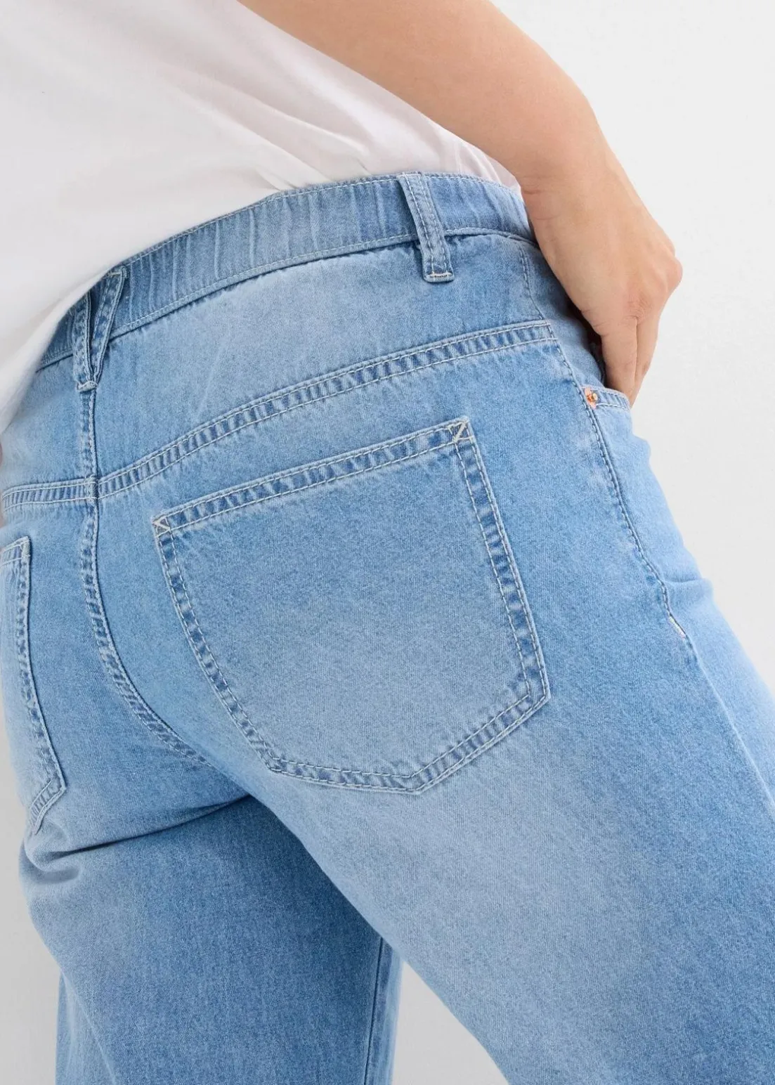 Straight-Jeans Mid Waist, Bequembund Low Stretch cropped