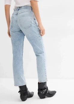 Straight-Jeans Mid Waist Bequembund Low Stretch, cropped