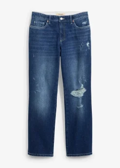 Straight-Jeans Mid Waist Bequembund Low Stretch, cropped