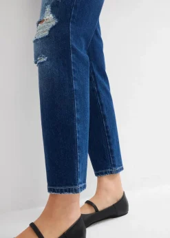 Straight-Jeans Mid Waist Bequembund Low Stretch, cropped