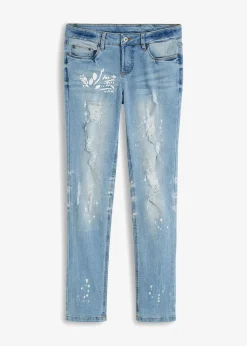 Straight-Jeans Mid Waist, Print