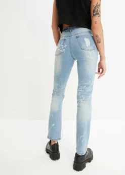Straight-Jeans Mid Waist, Print