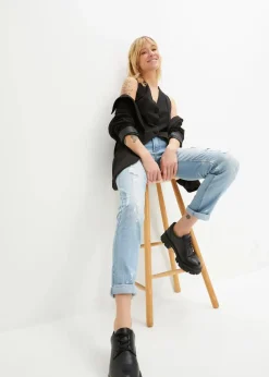 Straight-Jeans Mid Waist, Print